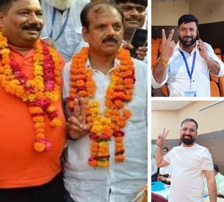 विवि कर्मचारी संघ चुनाव:  अखिलेश चौधरी छठवीं बार अध्यक्ष, अरविंद गुप्ता सातवीं बार महामंत्री बने