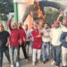 एमबीबीएस परीक्षा में नकल कराने में विश्वविद्यालय प्रशासन के हाथ का आरोप लगाते हुए सपा छात्र सभा ने फूंका पुतला
