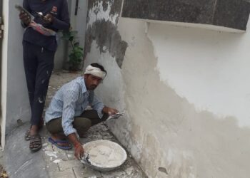 एसटीएफ के आने से पहले ही संस्कृति भवन में रंग-रोगन कराने में जुटा विवि