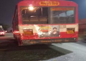 रोडवेज बस में वाटर वर्क्स पर लगी आग, मची चीख-पुकार