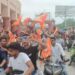 नूंह हिंसा के विरोध में विहिप-बजरंग दल का प्रदर्शन