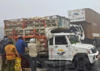 कोहरे की वजह से हाईवे पर कई वाहन आपस में टकराए