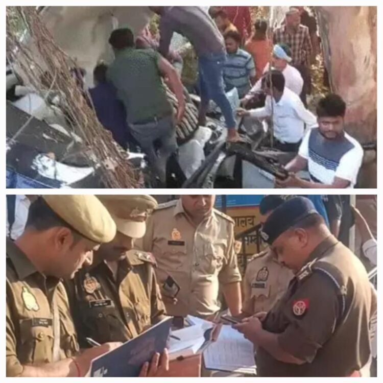 हाथरस: सड़क हादसे में आगरा के कारोबारी परिवार के चार लोगों की मौत