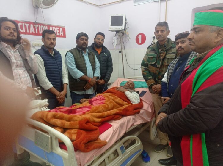 अनशन पर डटे हुए किसान नेता श्याम सिंह चाहर का 14 किलो वजन कम हुआ
