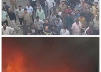 शाहगंज में साड़ी शोरूम और ताजगंज में शिवमंगल मैरिज होम में लगी आग, मची अफरा तफरी