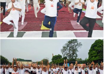 अंतर्राष्ट्रीय योग दिवस पर ताजनगरी में शहर से लेकर देहात तक लोग योग करते हुए आए नजर