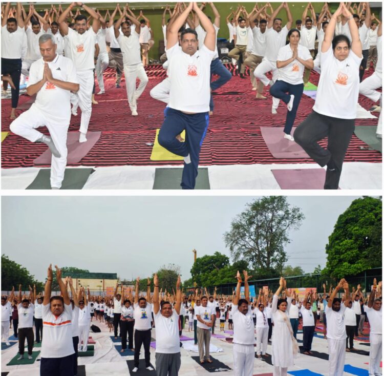 अंतर्राष्ट्रीय योग दिवस पर ताजनगरी में शहर से लेकर देहात तक लोग योग करते हुए आए नजर