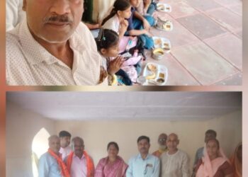 मां कस्तूरबा सिलाई प्रशिक्षण केंद्र पर हुआ कन्या पूजन, तिलक लगाकर भोजन कराया