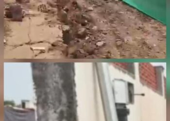 रात में ही नगर निगम ने गिरा दी बुद्धा पार्क की दीवार
