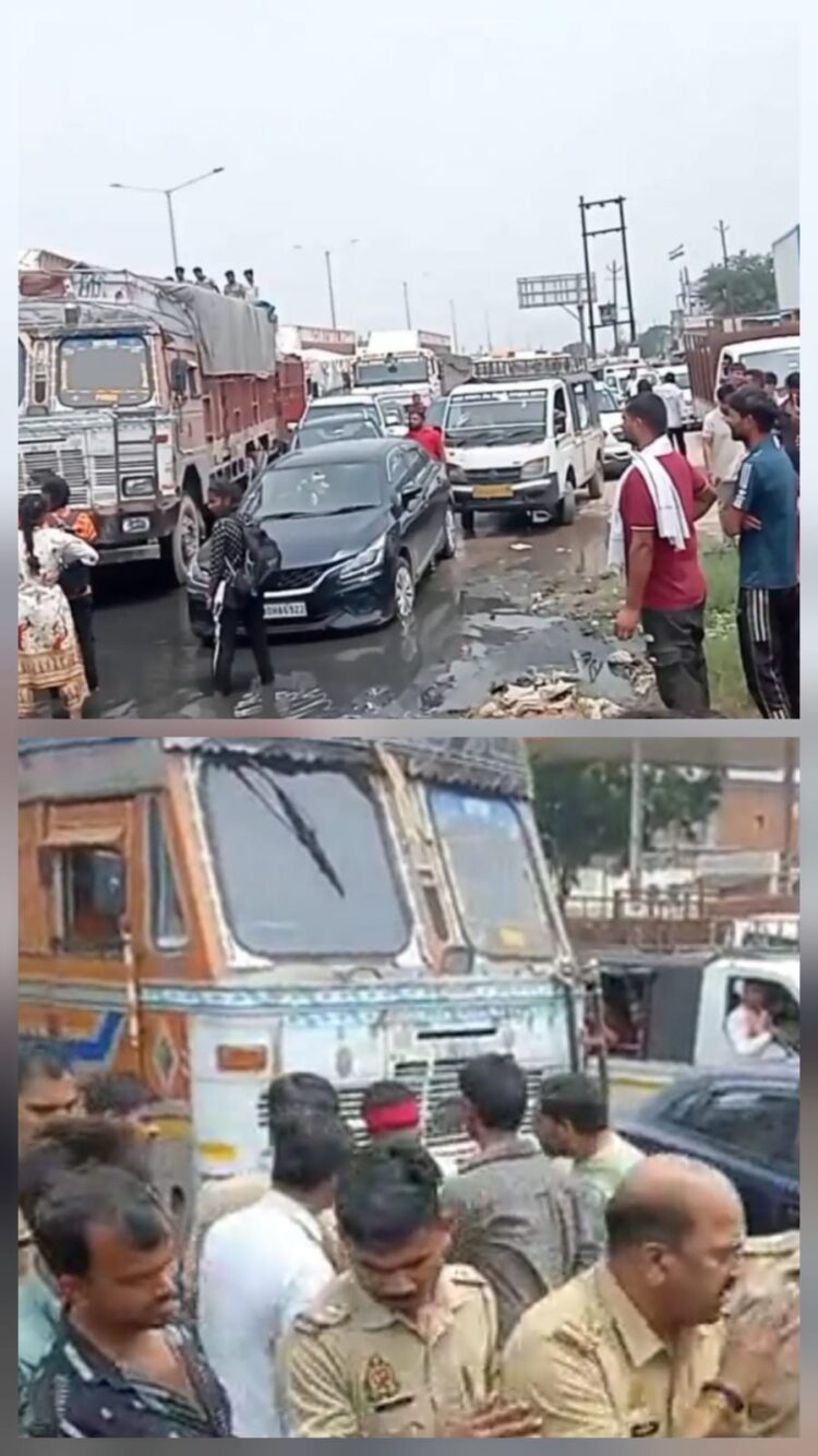 एत्मादपुर में कावड़ खंडित होने पर कावड़ियों ने नेशनल हाईवे पर लगाया जाम, किया हंगामा